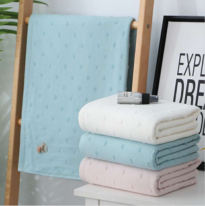 爱己爱家 厂家直销 8311贴水母毛巾 纯棉纱布礼品浴巾