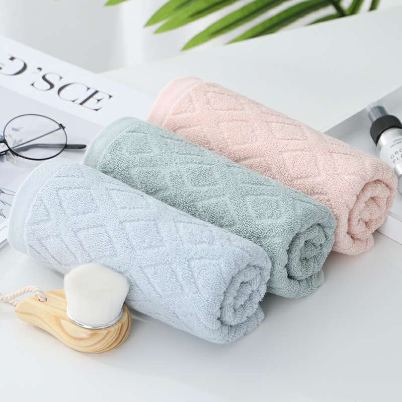 爱己爱家 厂家直销 8303菱形格毛巾35*75cm纯棉家用毛巾