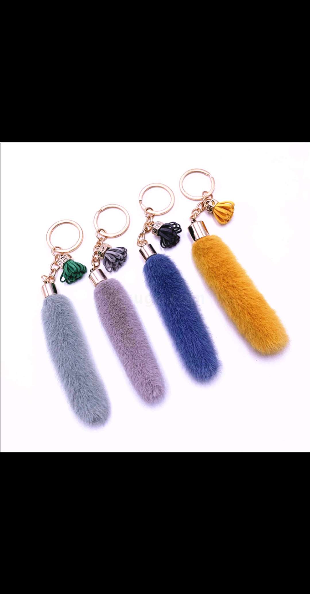 Creative keychains, cute little tails, tassels, student bags, pendants, fur gifts, car plush key chains wholesale details Picture