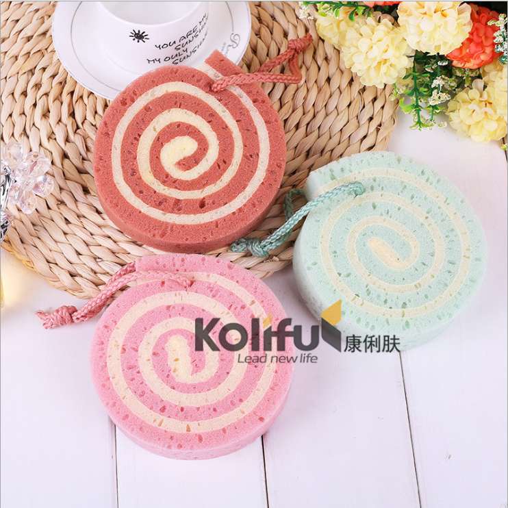 Creative Korean version of cartoon bath cleaning sponge bath omelet bath sponge bath artifact thumbnail