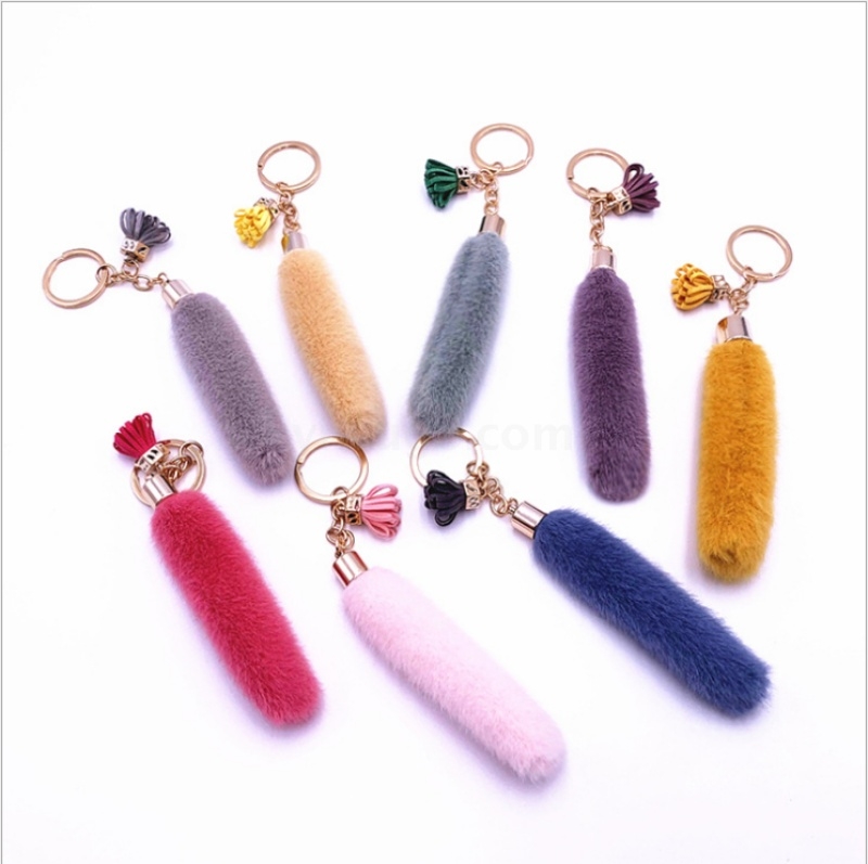 Creative keychains, cute little tails, tassels, student bags, pendants, fur gifts, car plush key chains wholesale Specification image