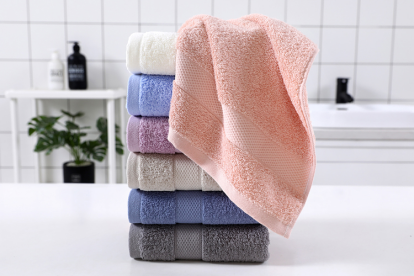 "Love Yourself, Love Your Family, Factory Direct Sale 8414 Feather Ink towel, Pure cotton combed cotton household towel. Specification image