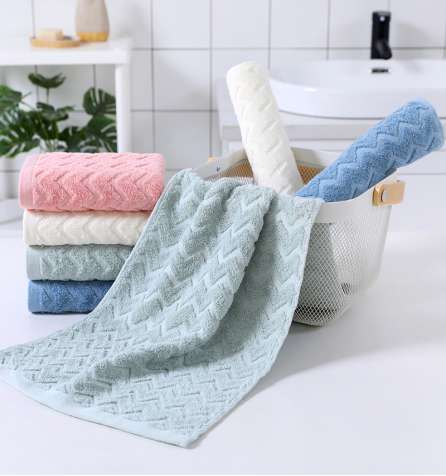 "Love Yourself, Love Your Family, Factory Direct Sale 8415 water ripple towel, pure cotton premium household.