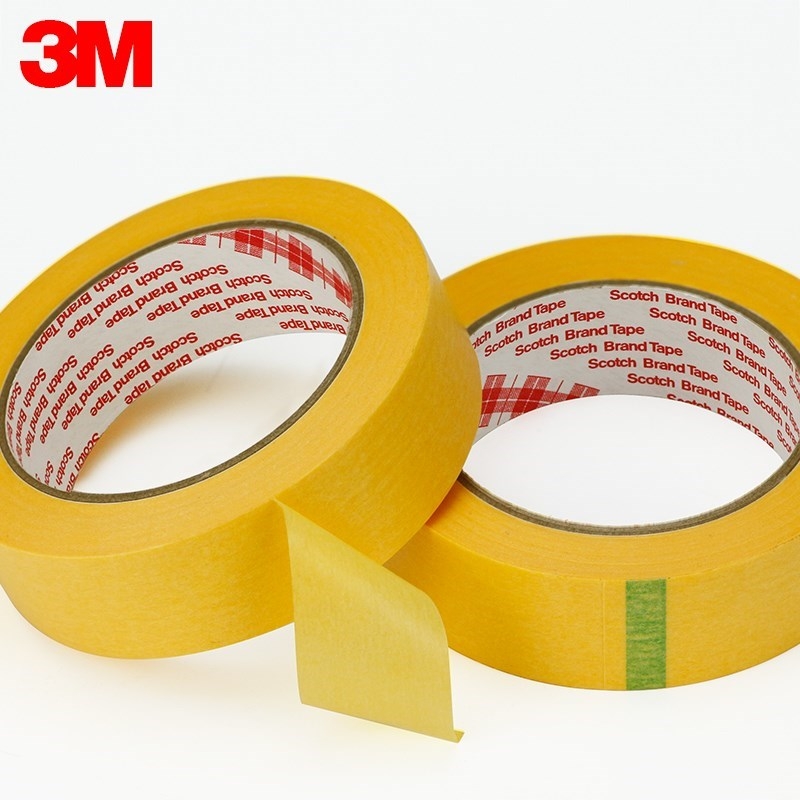 正品3M244美纹纸胶带黄色无痕防焊耐高温喷漆遮蔽胶纸批发 包邮