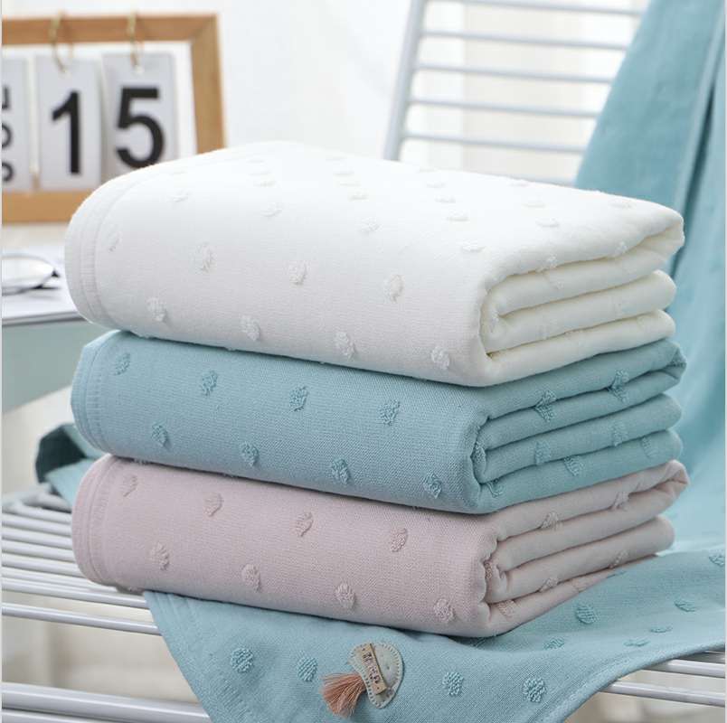 爱己爱家 厂家直销 8581贴水母浴巾 纯棉纱布礼品浴巾