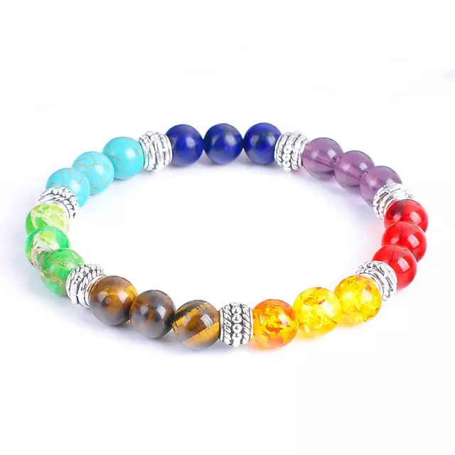The Rose Angel fashion trend seven-color stone agate gemstone bracelet is a bestseller on the Internet