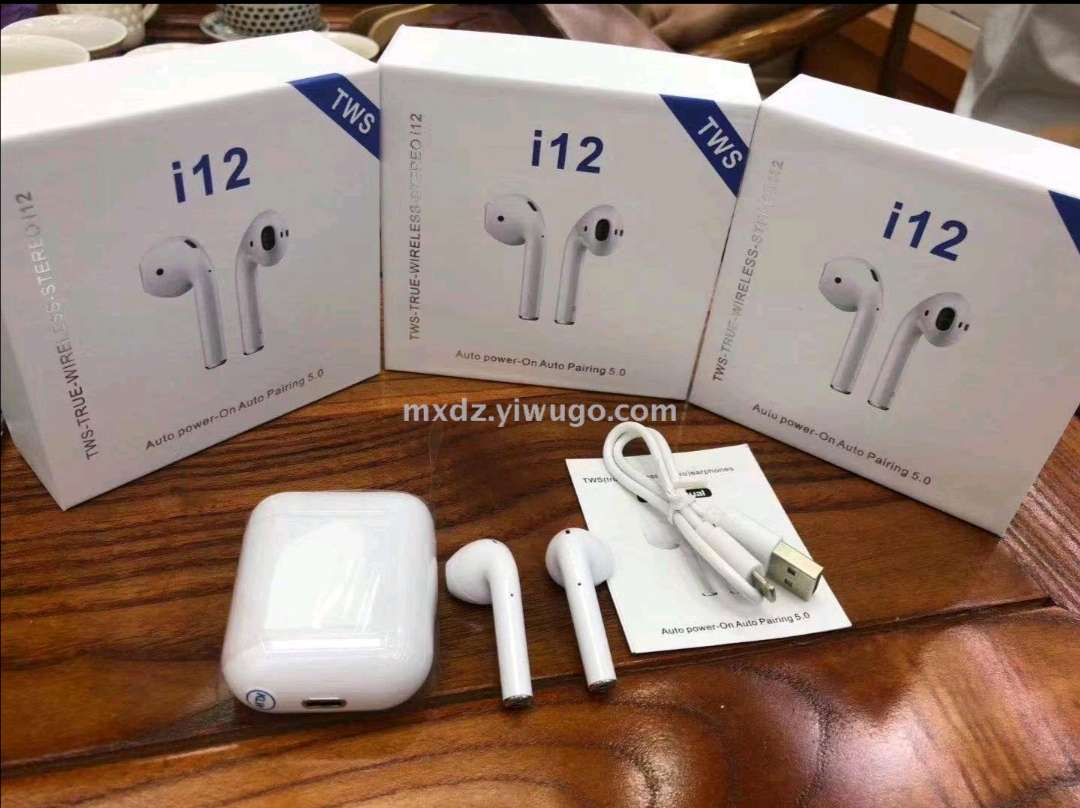 The new I12 Bluetooth headset 5.0 touch popover wireless charging Sports Bluetooth Headset Smart voice control Headset I12