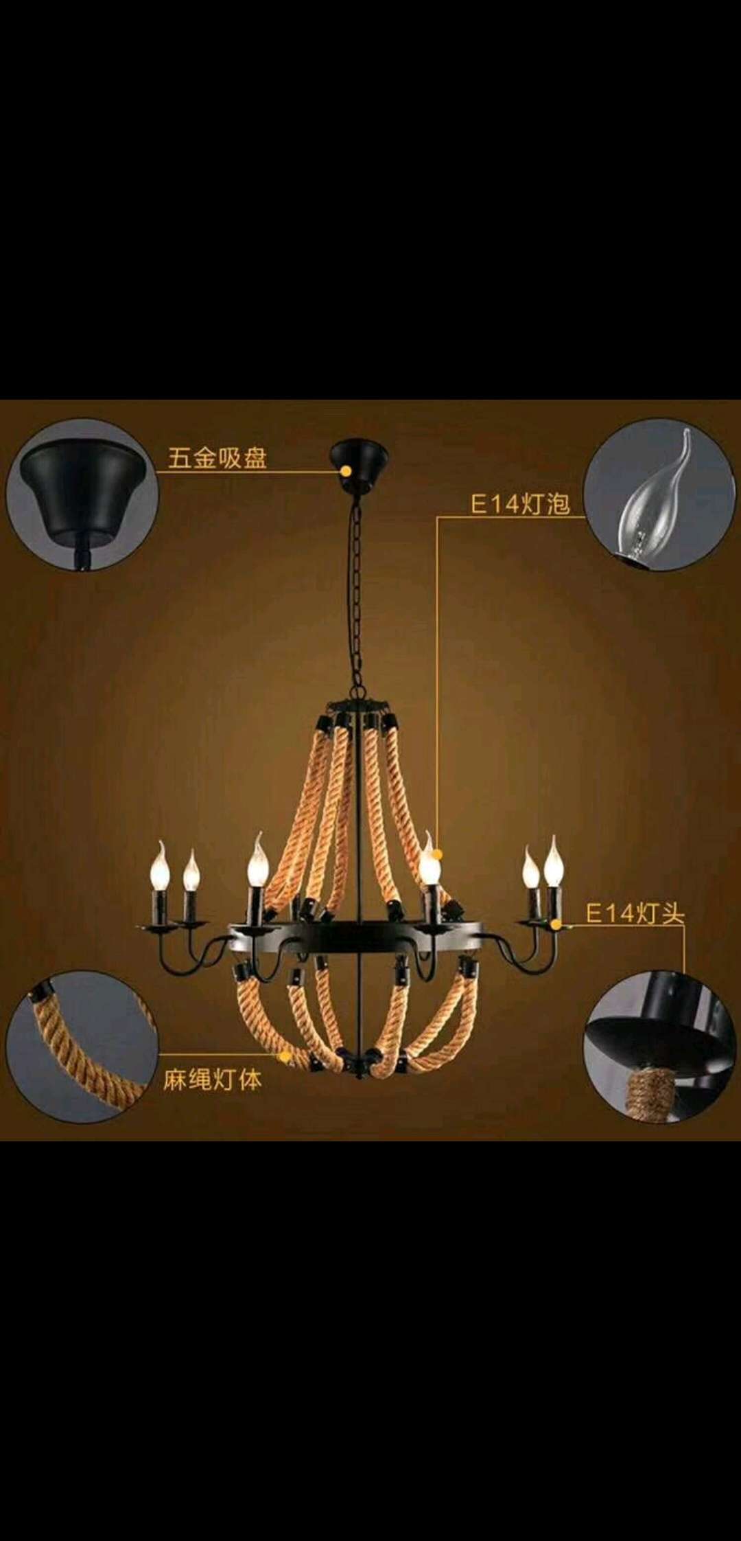 European-style ironwork, hemp rope lamps, LED chandeliers, candle chandeliers
