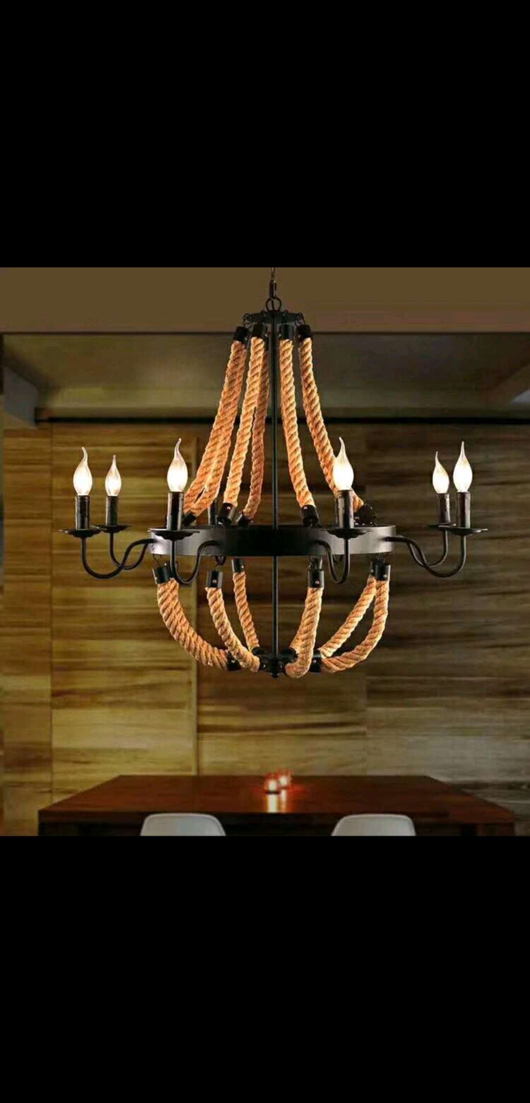 European-style ironwork, hemp rope lamps, LED chandeliers, candle chandeliers Application Scenario