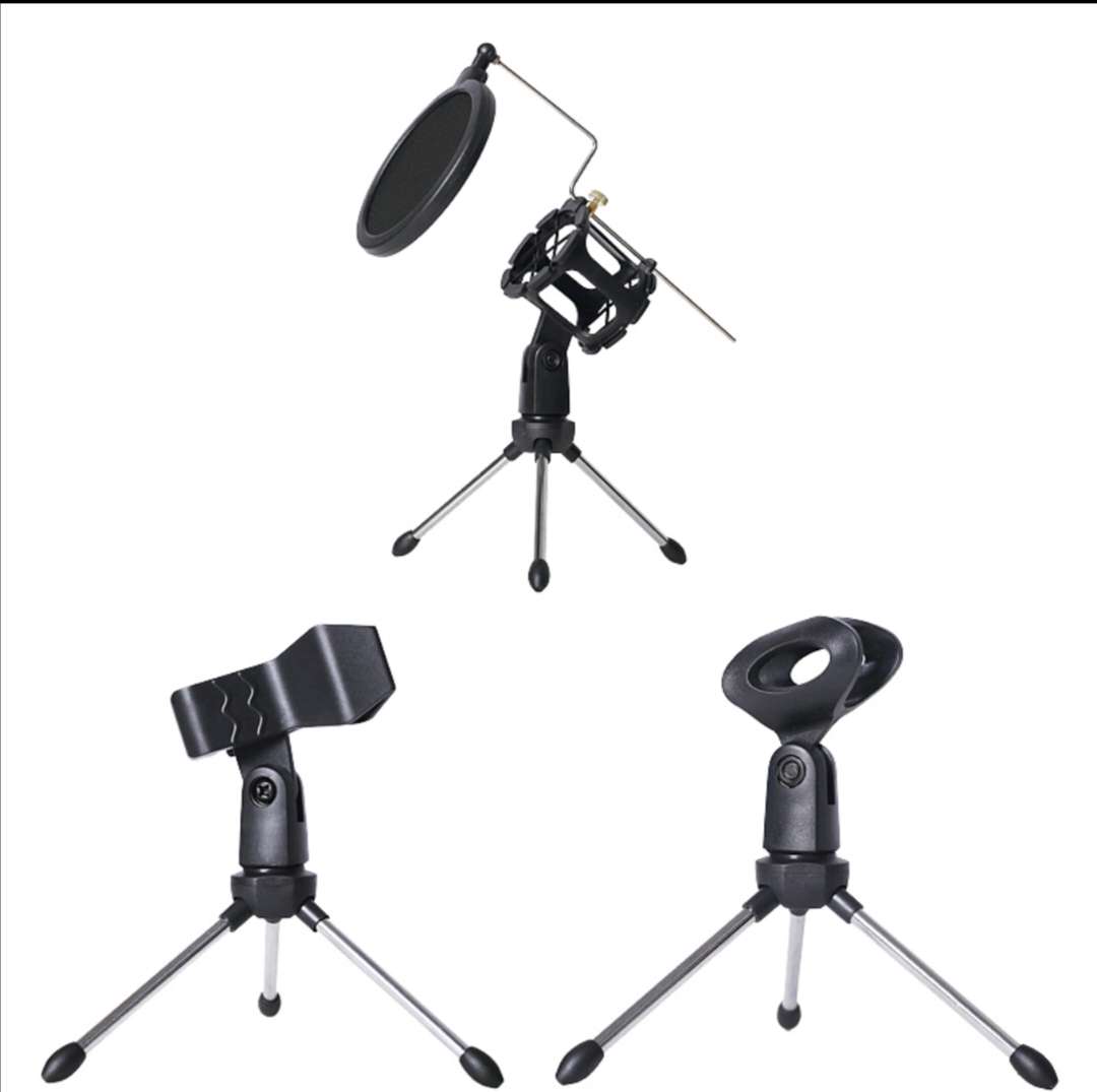 F-1 Capacitive microphone desktop stand Microphone stand tripod mobile phone desktop tripod