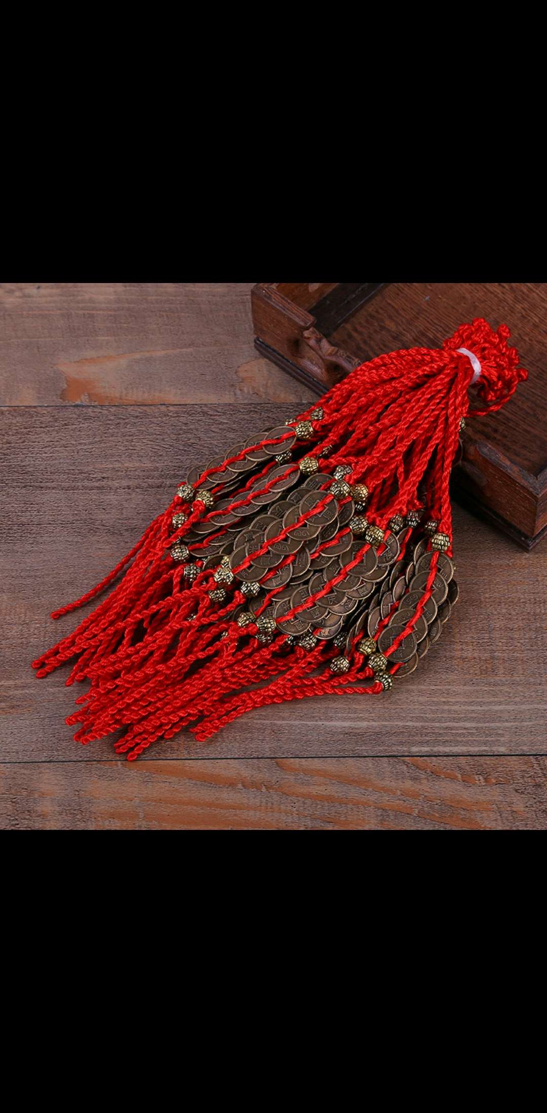 Red copper coin bracelet