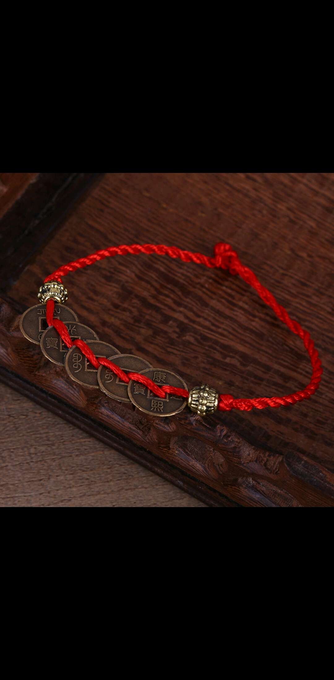 Red copper coin bracelet Specification image