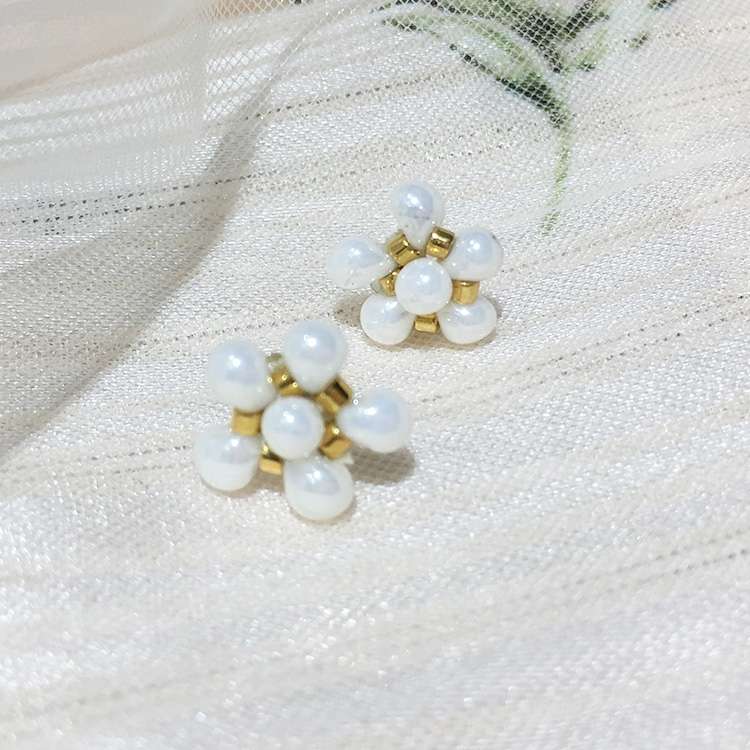 925S银 小众简约个性甜美耳环日本御幸古董珠水滴耳钉女