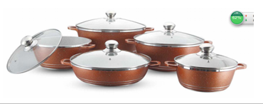 20Cm, 24,28,32 deep soup POTS, 28 shallow, 10-piece set with marble coating, aluminum alloy die-casting pot set details Picture