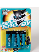 Four green Flycat No. 5 card-attached batteries Specification image