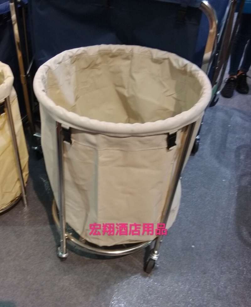 Hongxiang Stainless Steel circular linen Cart, circular linen cart, Room cleaning cart, room service cart, linen cart details Picture