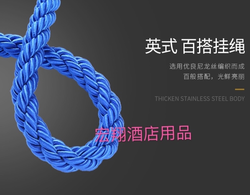 Hotel concierge pole hanging rope, hotel service desk railing Hongxiang hanging rope Item Picture