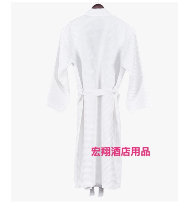 浴袍长款夏季薄款华夫格浴衣五星级酒店吸水速干纯棉情侣详情图7