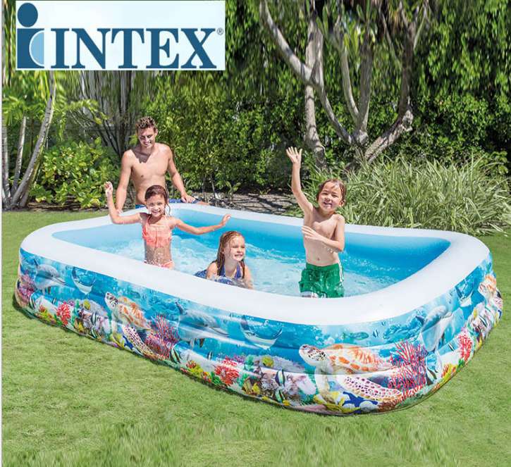 美国INTEX58485 热带鱼家庭水池 充气水池 儿童戏水游泳池图