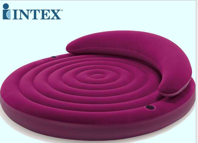 美国INTEX68881靠背半躺沙发床 双人充气躺椅 豪华 加大气垫床图