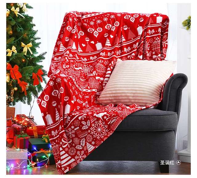 Blanket office single summer Summer small quilt thin Coral blanket Flannel Blanket Christmas series thumbnail