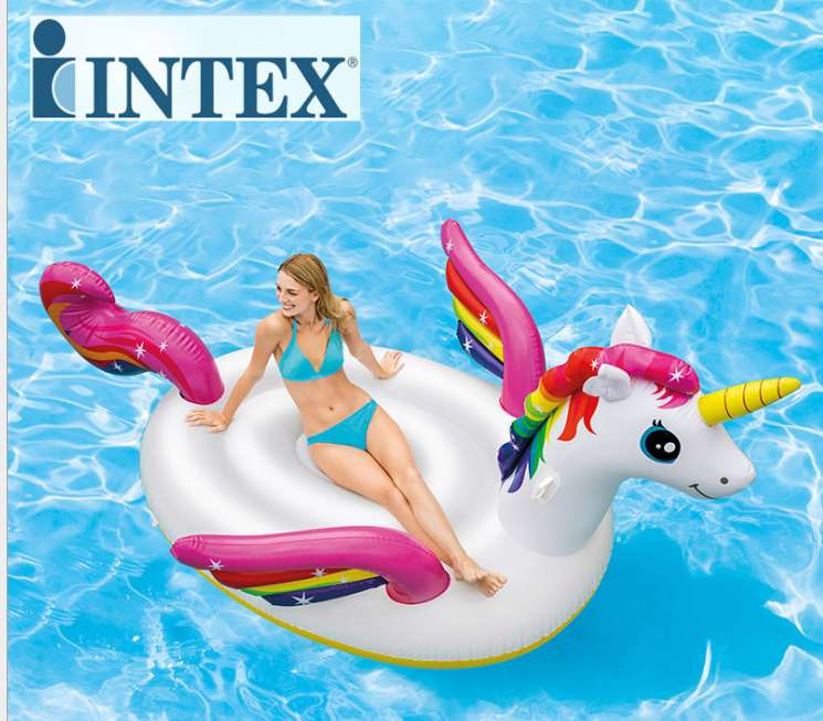 美国INTEX57281 大独角兽坐骑 水上动物充气坐骑