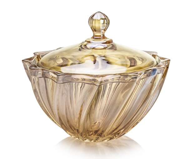 Jarra de azúcar de vidrio dorado Specification image