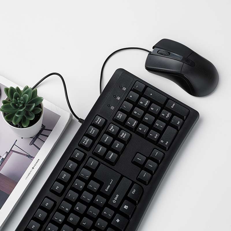 雷柏NX1800有线键盘鼠标套装台式笔记本电脑抗菌办公键盘鼠标套装产品图
