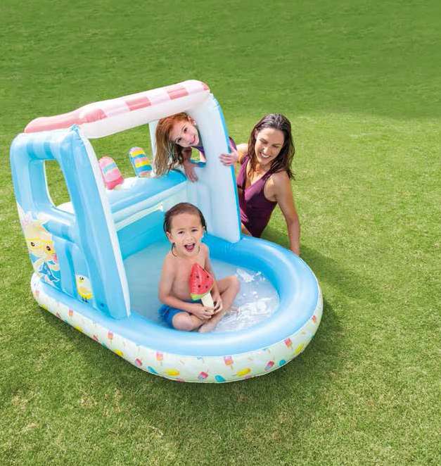 美国INTEX48672 冰棒玩具屋 水池 充气婴幼儿童宝宝游泳池家用图