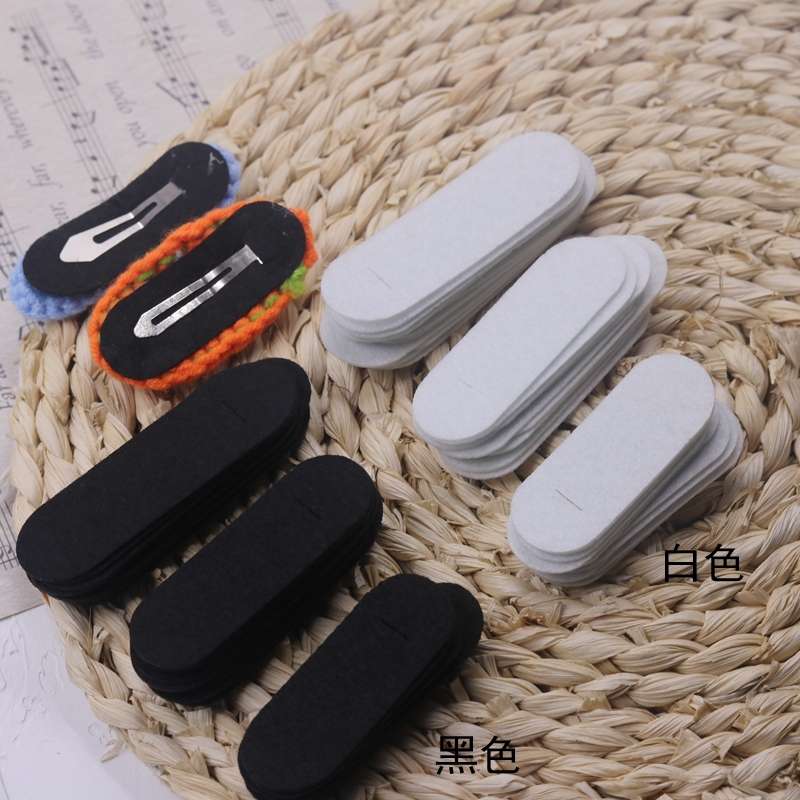 Handmade wool hair clips, diy headwear accessories, teardrop square BB clips, gaskets, non-woven fabric wraps, hair accessory patches details Picture