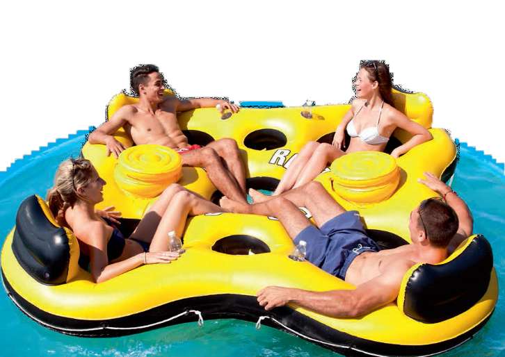 Bestway43115四人浮圈水上充气八字座圈漂流浮圈浮排