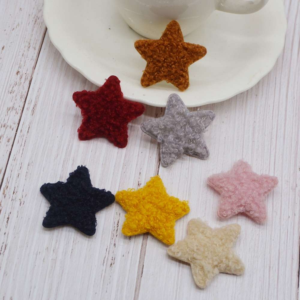 Teddy plush five-pointed star DIY handmade children's hair accessories, hair clips, set materials, clothing, accessories details Picture