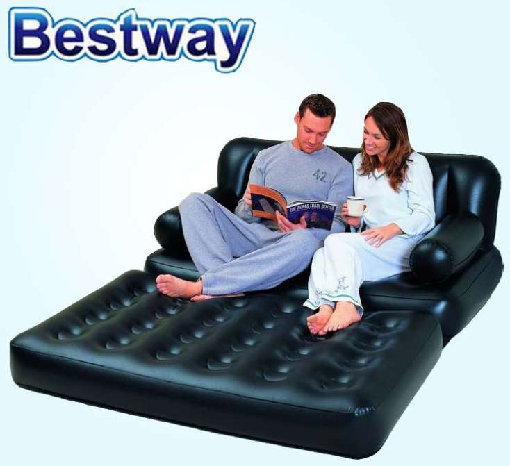 Bestway 75056 充气沙发双人床+电泵 懒人躺椅 折叠充气便携沙发