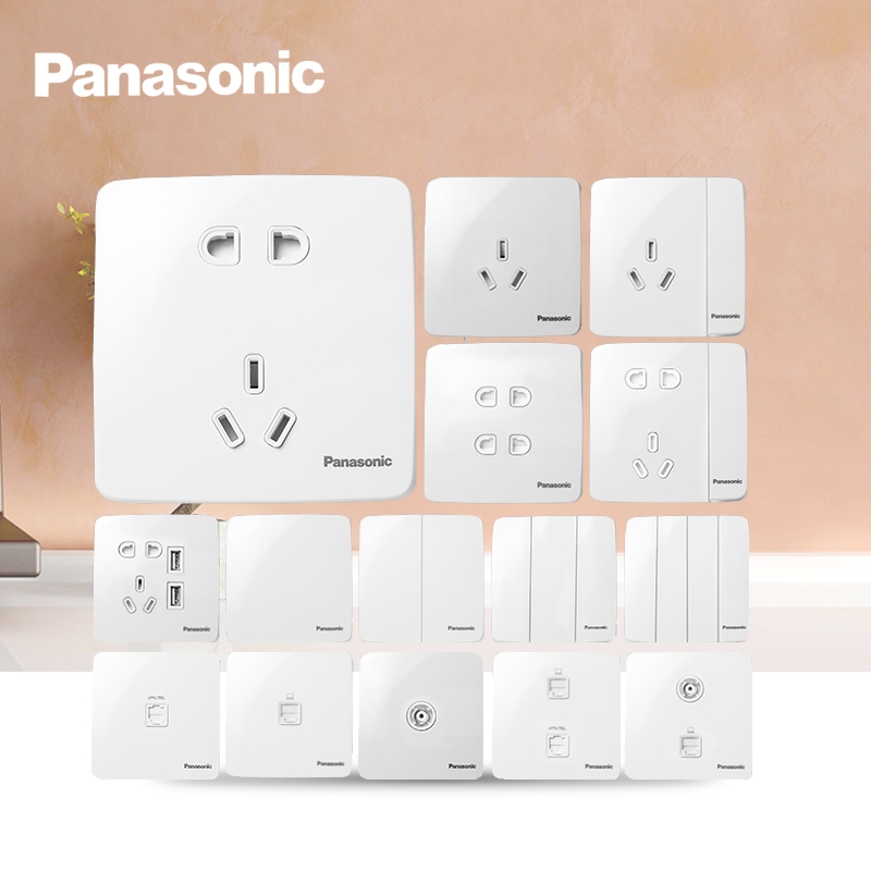 Panasonic switch socket Quyue Yabai Series with two or three plugs and five holes with USB socket, USB five holes Item Picture