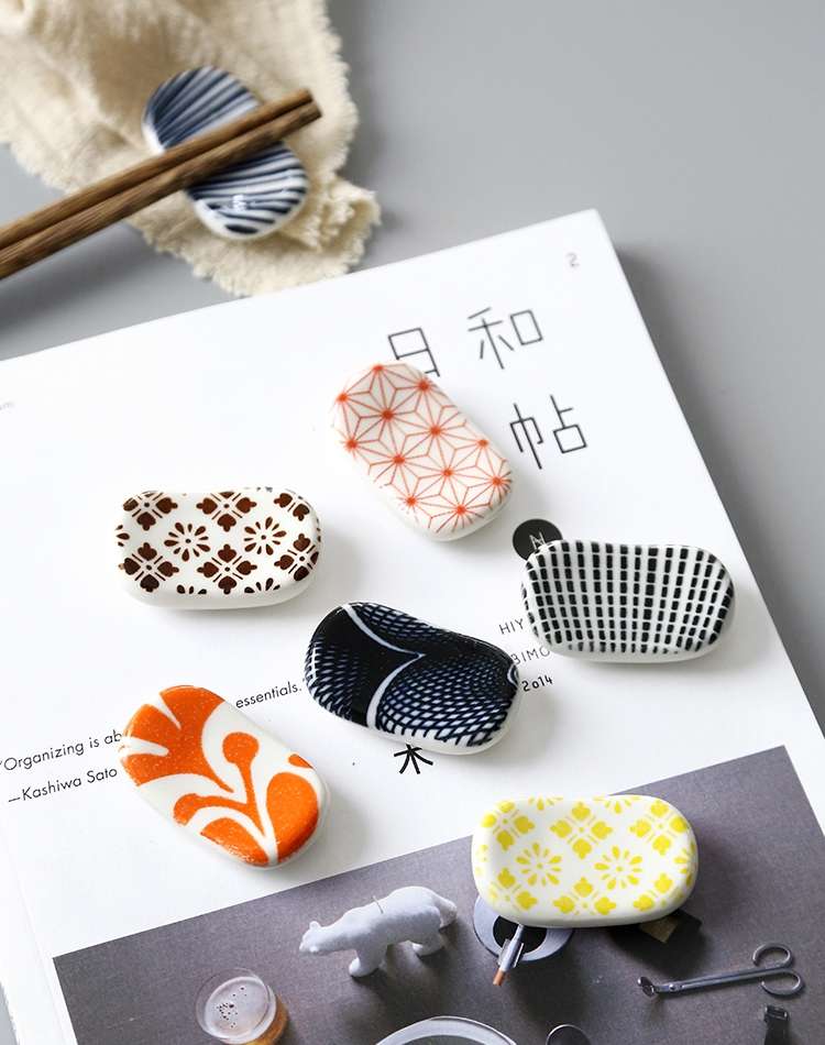 创意筷架日式陶瓷筷子架料理筷架筷托筷子托家用筷枕酒店餐具架