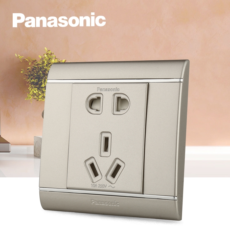 Panasonic Jia Dian Decorative switch socket 5-hole wall socket 2, 3 plug 5-hole socket panel details Picture