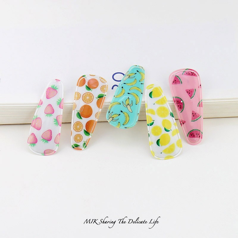 Fruit-flavored summer ins forest-style girl hair clips, watermelon, orange, crushed hair clips, fringe, and hairpin accessories details Picture