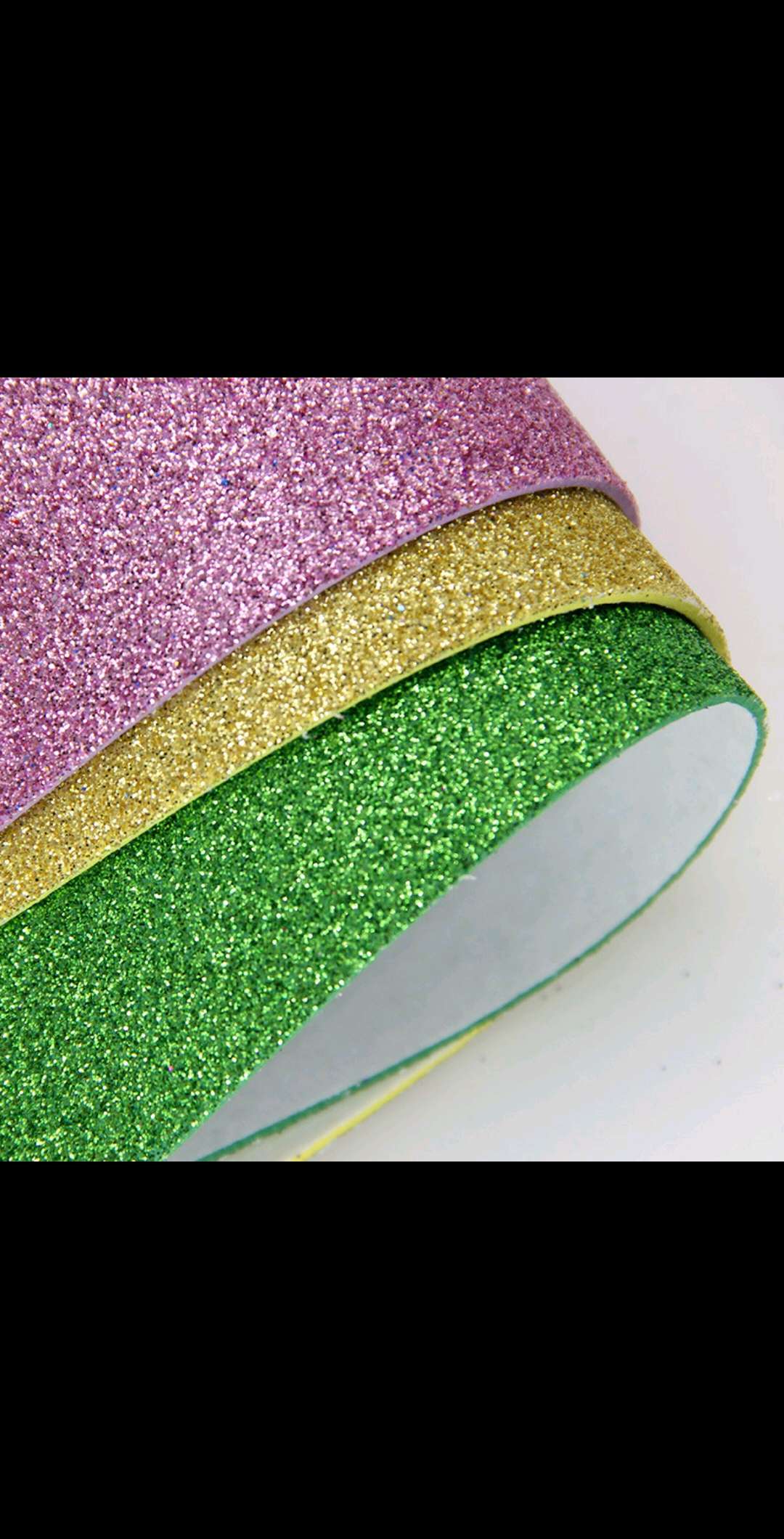 Esponja glitter papel kindergarten hecho a mano oro polvo papel material de bricolaje sin respaldo adhesivo en relieve EVA adhesivo Item Picture
