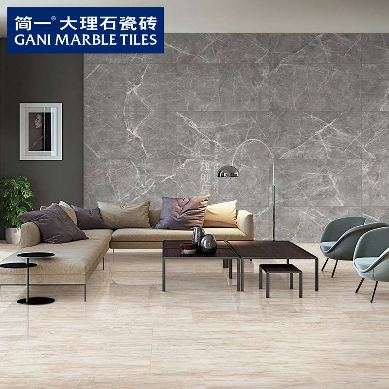 简一大理石瓷砖 阿波罗灰 卫生间厨房地砖墙砖 卧室客厅地板砖（尺寸900*900）产品图