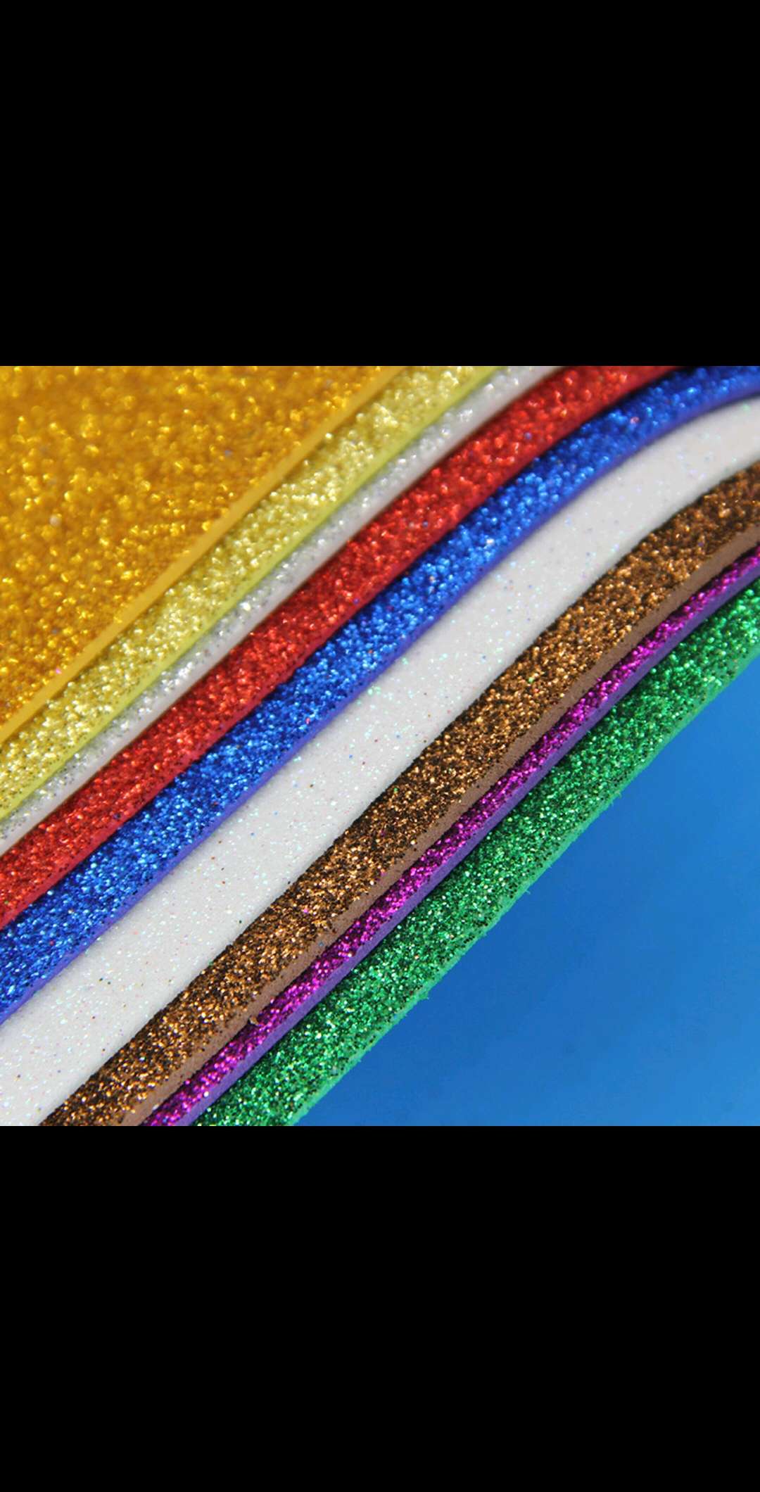 Esponja glitter papel kindergarten hecho a mano oro polvo papel material de bricolaje sin respaldo adhesivo en relieve EVA adhesivo Specification image