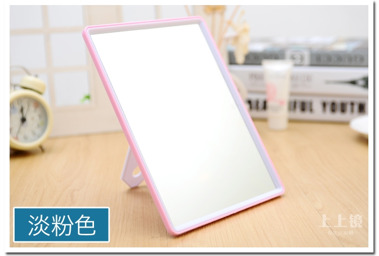 糖果色大号镜子台式折叠化妆镜台式大号梳妆镜便携纸镜随身镜可挂详情图8