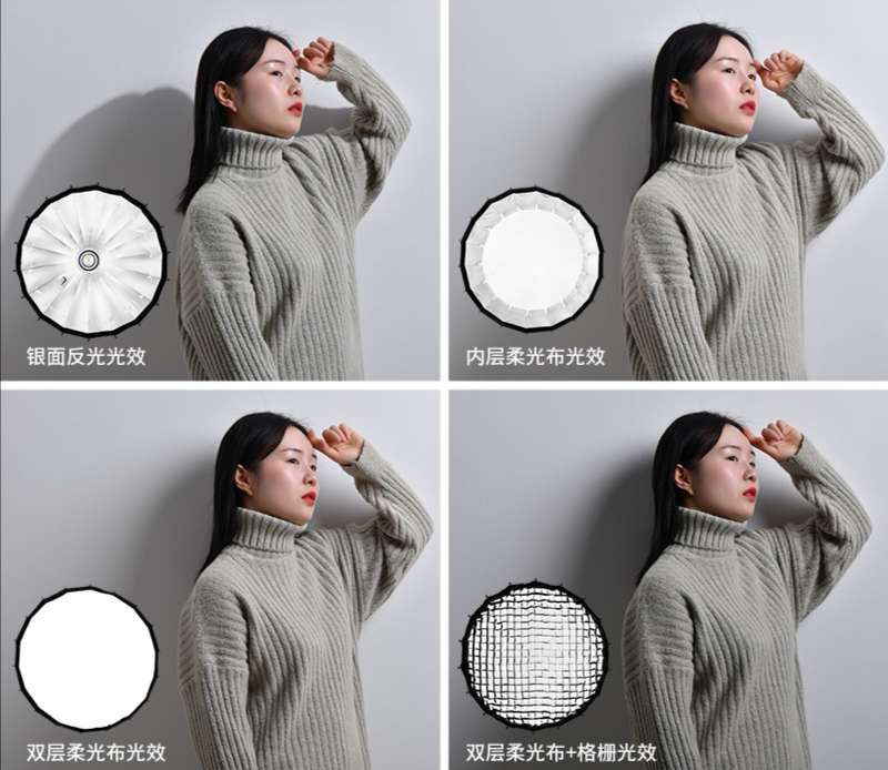 金贝深口直反射柔光箱90cm 120cm 140cm摄影视频常亮灯柔光罩影棚专业柔光附件细节图