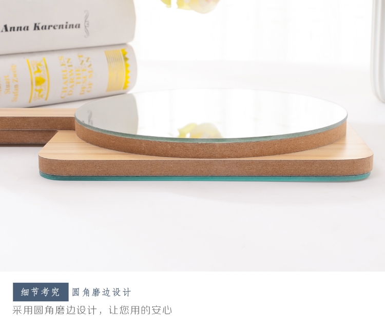 超大木质手柄镜高清化妆镜手持手拿镜牙科美容镜纹绣专用木纹日式详情图7