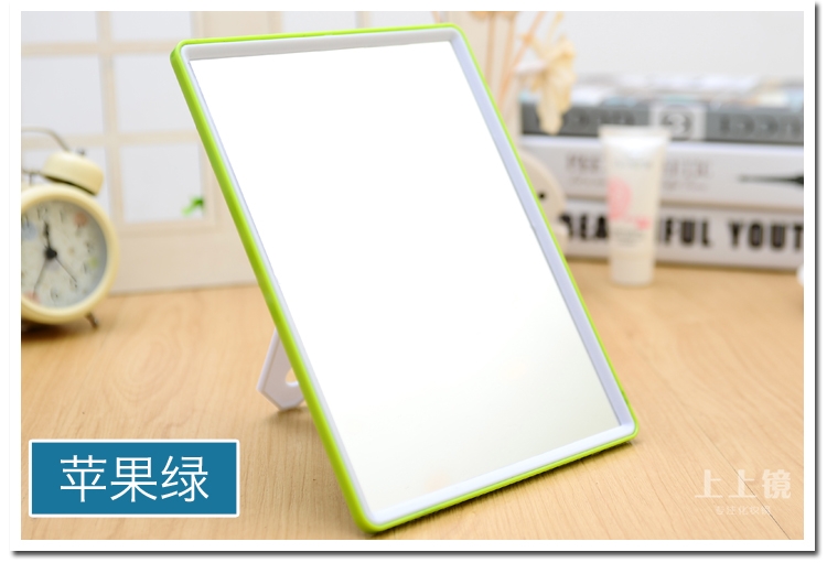 糖果色大号镜子台式折叠化妆镜台式大号梳妆镜便携纸镜随身镜可挂详情图10