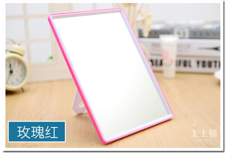 糖果色大号镜子台式折叠化妆镜台式大号梳妆镜便携纸镜随身镜可挂详情图9