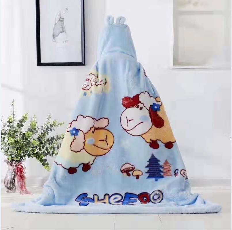 Raschel blanket upgrade embossed cloud blanket, long cape cape, hugging blanket, cover blanket, children's blanket details Picture