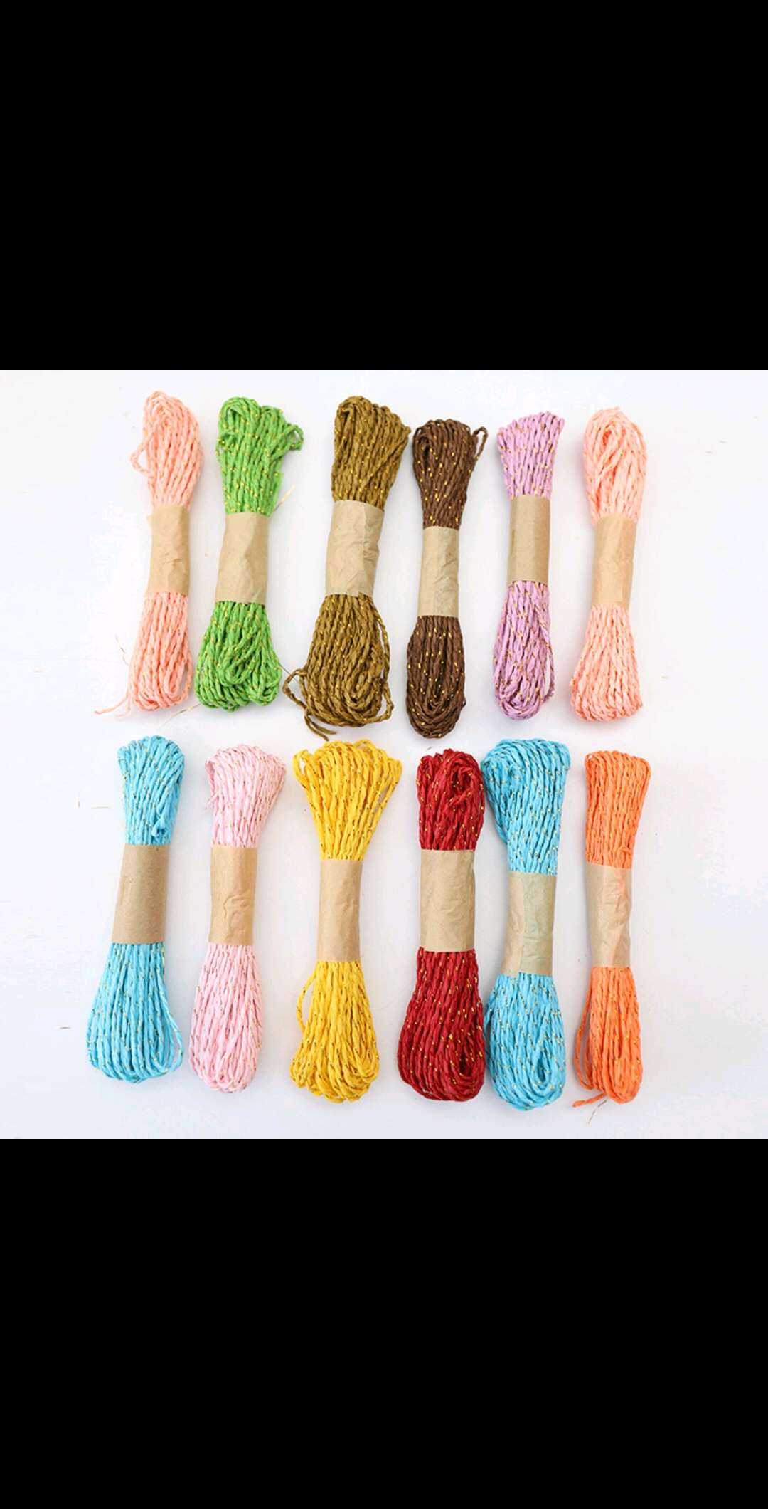 厂家直销金丝线编织包装纸绳 礼品瓶子儿童纸画拉菲草绳 混装详情图6