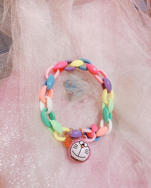 手作ins泫雅风彩虹手链女亚克力锁链个性彩色冷淡风饰品手镯