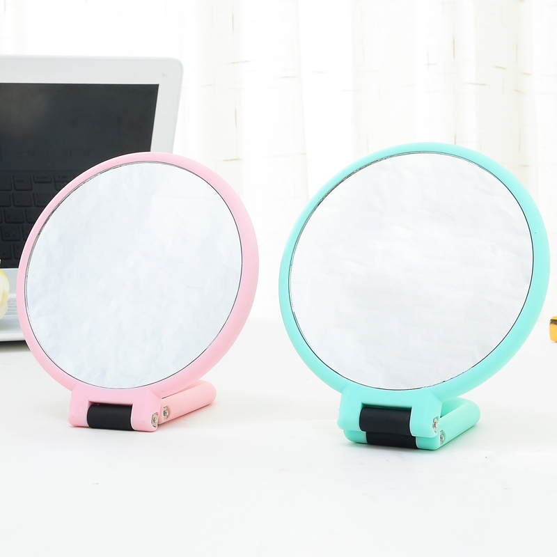 Double-Sided Desktop Makeup Mirror 10X Magnification Mirror Princess Mirror Portable Folding Hand Hold Handheld Handle Mirror Portable Mirror undefined