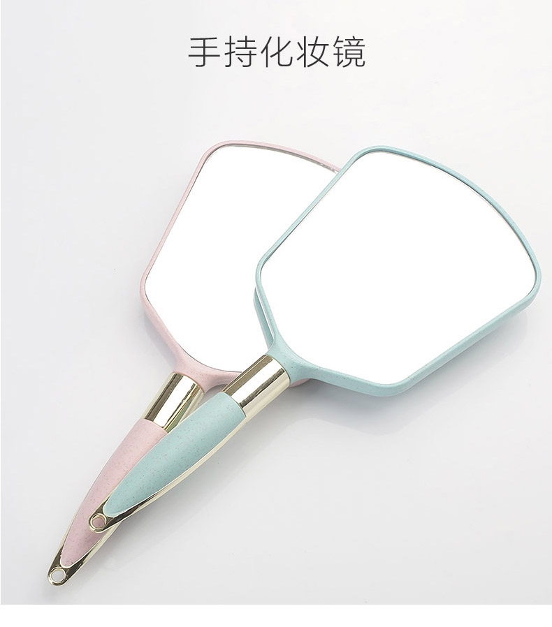 高清手柄化妆镜 手拿手持美容院纹绣复古便携公主可爱随身小镜子详情图8